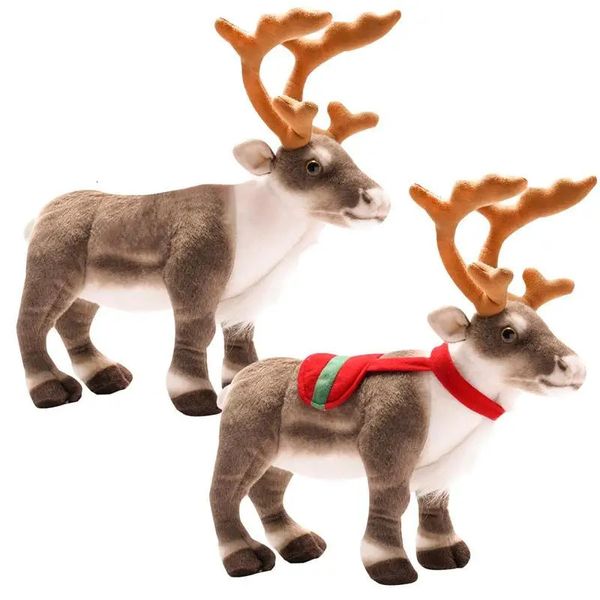 Decoraciones navideñas Muñeca de reno de Navidad Simulación Elk Deer Doll Peluche Almohada Decoración para el hogar Adornos Regalo Decoraciones navideñas Año 2024 231121