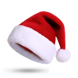 Décorations de Noël Noël Santa Hat Deluxe Party P Chapeaux Rouge Blanc Épais Corail Veet Pour Enfant Adt Enfants Hommes Drop Livraison Maison G Dhqxy