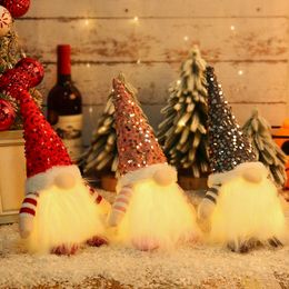 Kerstversiering Kerstpailletten met lichtjes Rudolph pop Kerstgloed gezichtsloze popversiering