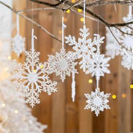 Décorations de Noël Pendentif en forme de flocon de neige de Noël Transparent Sequin Arbre de Noël Ornements suspendus Navidad Année Décorations pour la maison 231027