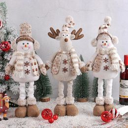 Decoraciones navideñas Muñeco de nieve navideño Elk Piernas largas Muñeca Adorno para árbol de Navidad Decoración navideña para el hogar Noel Navidad Regalo para niños Año 2024 231010
