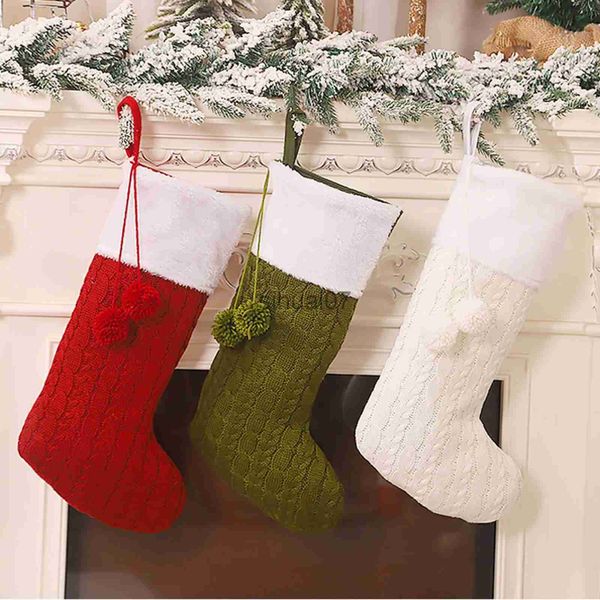 Décorations de Noël Bas de Noël Sacs cadeaux de Noël Décorations suspendues pour cheminée Chaussettes de Noël Porte-bonbons du Nouvel An Pendentifs pour arbre de Noël x1020