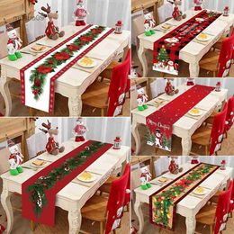 Decorações de Natal Toalha de mesa de Natal Pano Feliz Natal Decoração para casa 2023 Toalha de mesa Enfeite de Natal Navidad Natal Presente de ano novo 2024L23/10/14