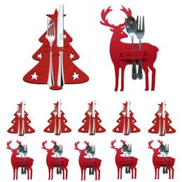 Décorations de Noël Couvoirs d'arbre de Noël couteau à fourche de rangement de rangement de rangement de Noël pour dîner de fête de table