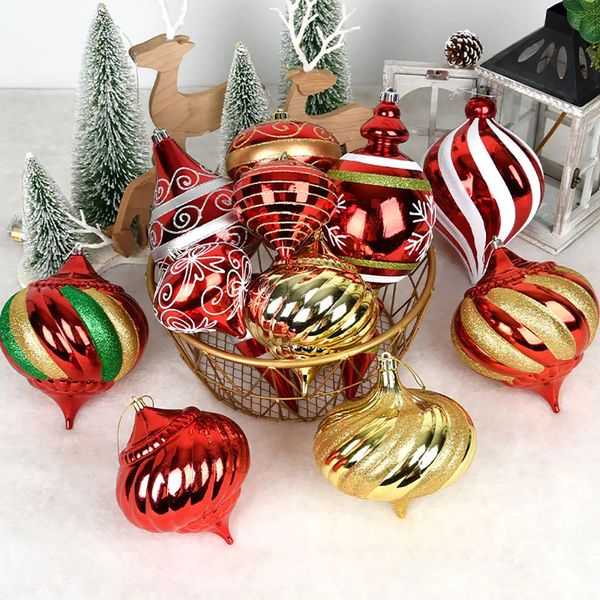 Décorations de Noël Décoration d'arbre de Noël PVC Père Noël en forme spéciale de gourde boule d'oignon pendentif de bonbons suspendus ornements de maison Navidad Noel 231013