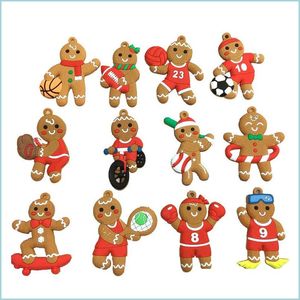 Kerstdecoraties kerstboom peperkoekman ornamenten 12 stks/set diverse pvc figurines vakantie nieuwjaar decoraties drop de dhwxl