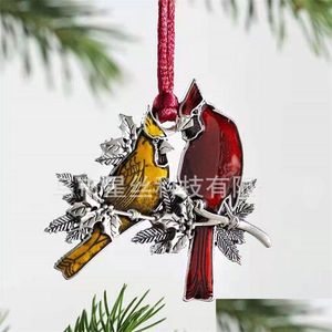 Décorations De Noël Ornements D'arbre De Noël Plaqué Sier Pendentif En Métal Neige Arbres Oiseau Ours Animal Pendentifs Décor À La Maison Cadeau De Luxe Dhakp