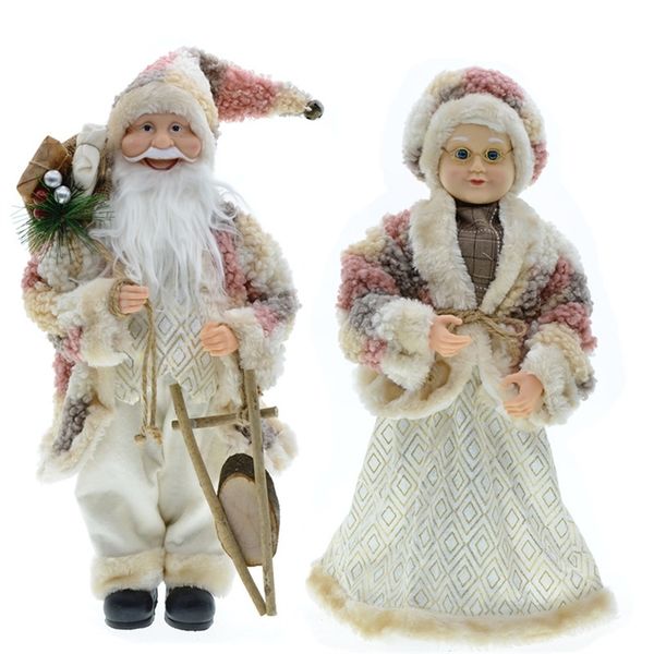 Décorations de Noël Ornements d'arbre de Noël Grand Père Noël debout Figurine en peluche Poupée Jouets Cadeau Décoration de Noël pour l'année de la maison Navidad 220921