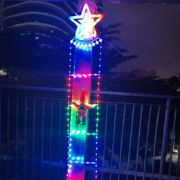 Décorations de Noël Pendentif arbre de Noël LED Père Noël poupée échelle poupée lumière d'escalade avec fenêtre d'affichage de décoration de vacances intérieure et extérieure 231122