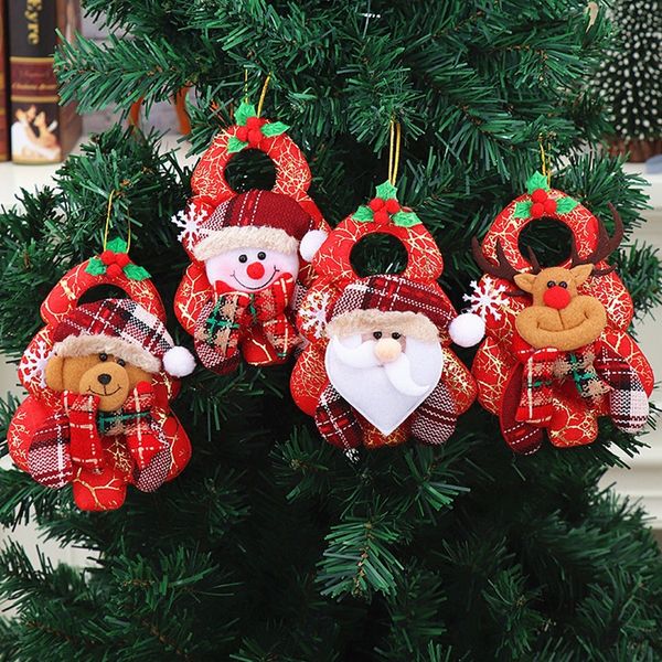 Décorations de Noël Pendentif arbre de Noël dessin animé père noël pendentif bonhomme de neige suspendu cheminée décoration de fenêtre T500423