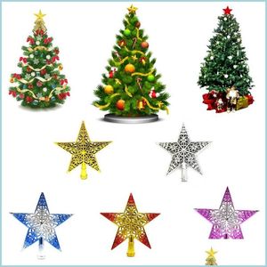 Décorations De Noël Arbre De Noël Top Étoile Décoration Xmas Creux Étincelle Accrocher Forme Pendentif Décorations Drop Delivery Home Gar Dhzhb