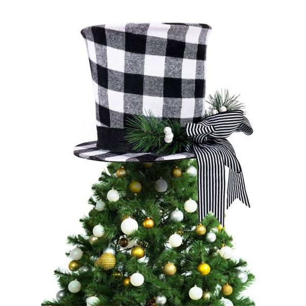 Décorations de Noël Arbre de Noël Top Topper Rétractable Top Hat Ornements d'arbre Accueil Décor extérieur Cadeau Décoration d'arbre de Noël 220908