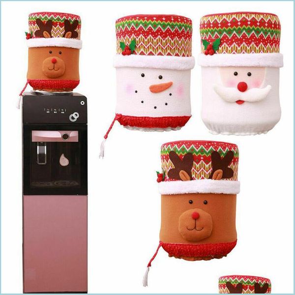 Decoraciones navideñas Dispensador de agua de Navidad Cubo Er Suéter de punto Santa Claus Muñeco de nieve Elk Holiday Ers Decoración de Navidad Fiesta F Dhmq0