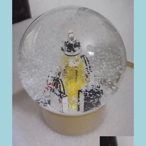 Decorações de natal clássicas decoração de natal dourada globo de neve com garrafa dentro de bola de cristal para presente de aniversário especial dhz12