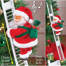 Kerstdecoraties Claus Electric Climbing Santa Ladder Doll Decoration P speelgoed voor Xmas Party Home Door Wall Drop Delivery Garden DHG4V