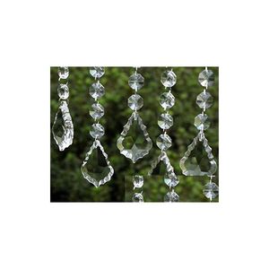 Kerstdecoraties Duidelijke acryl kristallen hangers hangende kralen draperen slingerdwang wandpaneel bruiloft decor kwast scherm kerst tre dhhzy