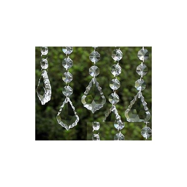 Décorations de Noël Clear Acrylique Cristal Pendentifs Suspendus Perle Drapé Guirlande Panneau Mural Décor De Mariage Gland Sn Arbre De Noël DIY Dhhu3