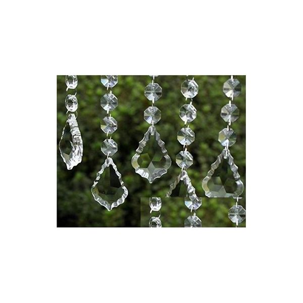 Décorations de Noël Clear Acrylique Crystal Pendentifs Suspendus Perle Drapé Guirlande Panneau mural Décor de mariage Gland Sn Tree DIY Party Dr Dhjtl