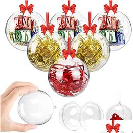 Décorations de Noël Clear Plastic Filmable Ornement Balls 4cm à 14cm Tree Party Mariage Drop Livraison Home Garden Festive Supplies Dhdjm