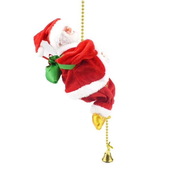 Décorations de Noël Perles d'escalade Musique du Père Noël Corde de poupée électrique Cadeaux de Noël Ornements Vente en gros de mode vente en gros drôle adulte 231027