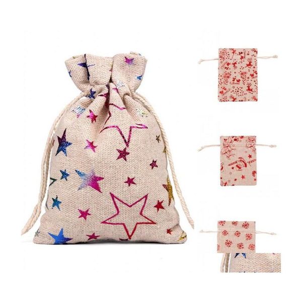 Décorations de Noël sac en tissu balle Bird Elk Snowflake Stars Santa Sacks Candy Colorf Home Ornaments Pouche 0 8rh2 G2 Drop Deli Dhkce