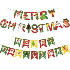 Décorations de Noël colorées joyeux guirlandes bannière décoration murale de Noël pour la maison 2024 bonne année faveur de fête