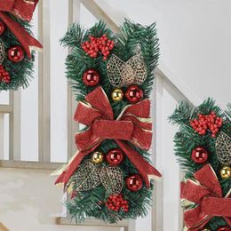 Décorations de Noël Escaliers Prélite sans fil La décoration s'allume sur la fenêtre de couronne de couronne