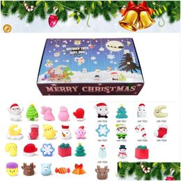 Décorations de Noël Compte à rebours Calendrier Pincez Musique Boîte Aveugle Décompression Vent Jouet Dessin Animé Mignon Dumpling Cadeau Ensemble Drop Livraison H Dhzc1