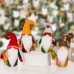 Kerstdecoraties Creatieve kleur Rudolph -pop gezichtloze poppen ornamenten