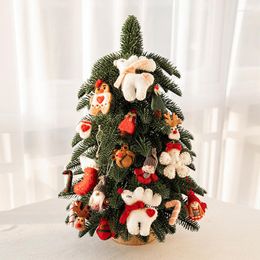 Decoraciones de Navidad Creativo Lindo de Dibujos Animados Elk Lana Fieltro Adorno Colgante Encantador Árbol de Navidad DIY Doll Year Party Gift Decoración Suministros