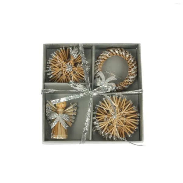 Decoraciones navideñas decoración creativa de paja platea little coronas colgantes 8 paquetes grandes canasta de pascua cerámica