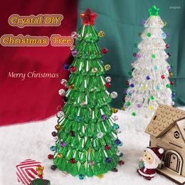 Adornos navideños creativos DIY árbol de cristal luz nocturna decoración lámpara recargable fiesta ventana hogar vacaciones luz decorativa