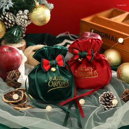 Décorations de Noël Sac cadeau créatif Bonbons Pomme Velours Pochette d'emballage pour réveillon de Noël pour enfants Navidad Année 2024