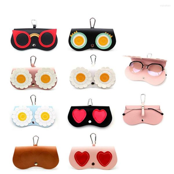 Décorations de Noël Creative Portable Fashion Étui à lunettes Clip pliant Emballage Lunettes de soleil pour femmes