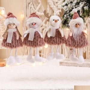 Décorations de Noël Creative Santa Claus Snowman Doll Arbre de Noël Ornement suspendu Mini 2023 Drop Livraison Maison Jardin Fête Fête DHDJB