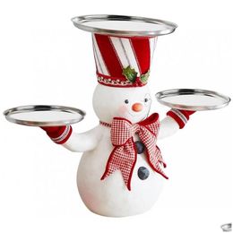 Kerstdecoraties Creative Santa Snack Plate Snackman Dessert Table Fruit Cake Stand Party Candy Food Serving Tray Kerst Rek Drop DHDBM