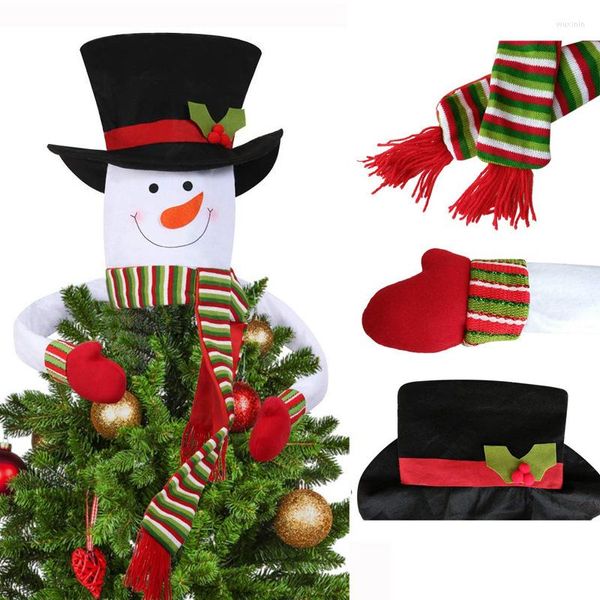 Décorations de Noël Creative Arbre Topper Ornements Bonhomme De Neige Grand Chapeau Hugger Winter Wonderland Fête De Vacances Pendentifs Décoration Cadeau