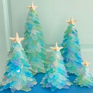 Kerstdecoraties creatief unieke blauwe boom oceaan strandhars huizendecoratie voor