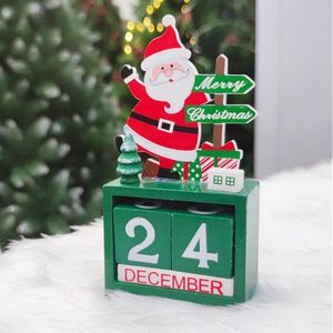 Kerstdecoraties Creatieve houten sneeuw Santa Claus Kalender Countdown ornamenten tafel top cristmas decoratie cadeauchristmas