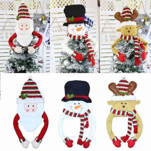 Décorations de Noël créatives de Noël Créative Santa Claus Merry Tree Ornements Party Pendants Snowman Grand Hat Topper