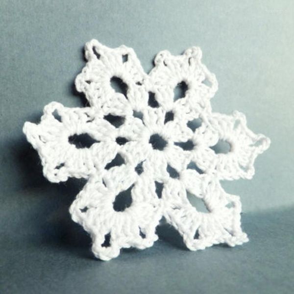 Décorations De Noël Flocons De Neige Au Crochet - Ornement Applique Embellissements Coton Ensemble De 12