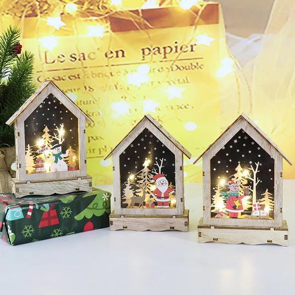 Decoraciones navideñas, cabina luminosa transfronteriza, casa pequeña, regalos creativos, adornos de escritorio