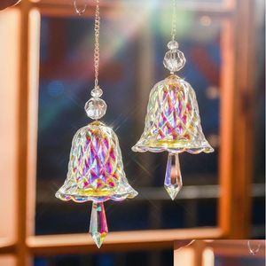 Décorations de Noël Crystal Rainbow Maker Fenêtre intérieure Prism Bells Tree suspendue Pendre Ornements de jardin Drop Livraison Home Festi OT4R0