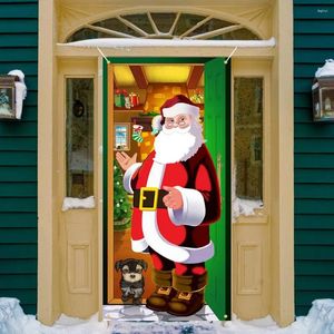 Décorations de Noël Rideau Bannière Réutilisable Facile à accrocher Couverture de porte festive pour la décoration de la maison Po Pographie