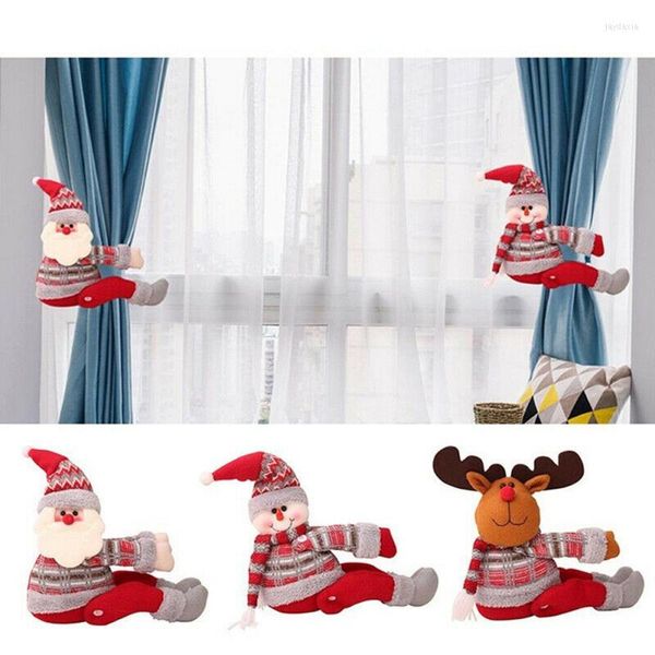 Adornos navideños cortina hebilla muñeca ventana abrazadera Clip Santa muñeco de nieve alce ganchos sujetador Baby Shower niños juguete decoración del hogar