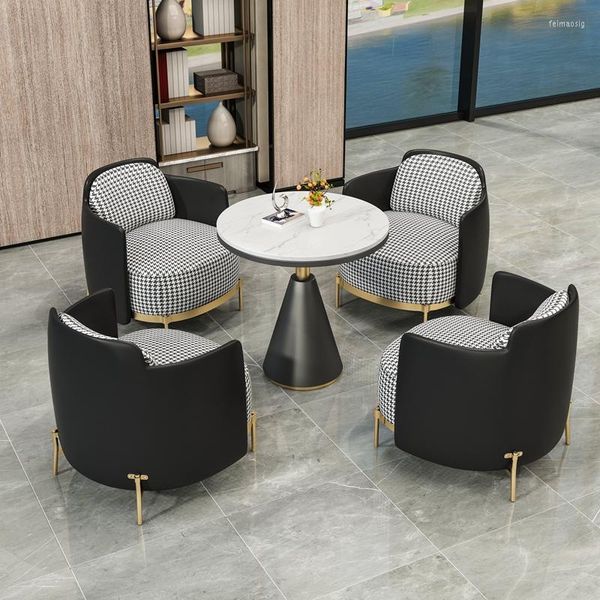 Canapé à siège unique moderne et Simple, décorations de noël personnalisées, chaise de luxe nordique légère et minimaliste, modèle de styliste pied-de-poule