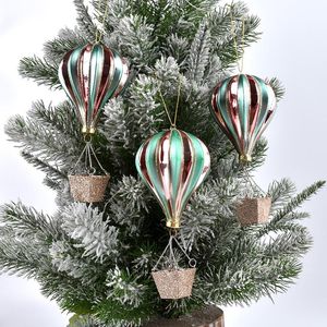 Kerstdecoraties Aangepaste decoratie benodigdheden glas geschilderde speciaal gevormde bal rode bloem luchtballonvorm hanger raam