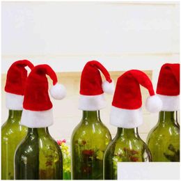 Decoraciones navideñas Lindo Mini Sombrero Sombreros de Papá Noel Gorro de Piruleta de Navidad Regalo Gorras Creativas Santas Árbol Adorno Festival Parte Dhpua