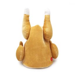 Décorations de Noël mignon jouet en peluche danse électronique jambe de poulet chapeau drôle cadeaux d'anniversaire réglables pour enfants adultes HFing