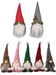 Kerstdecoraties Cyuan Hooded Gezichteloze Santa kleine Rudolph hanger Kids Xmas Gift Window Decoratie Plush Doll Year Party Decor2022